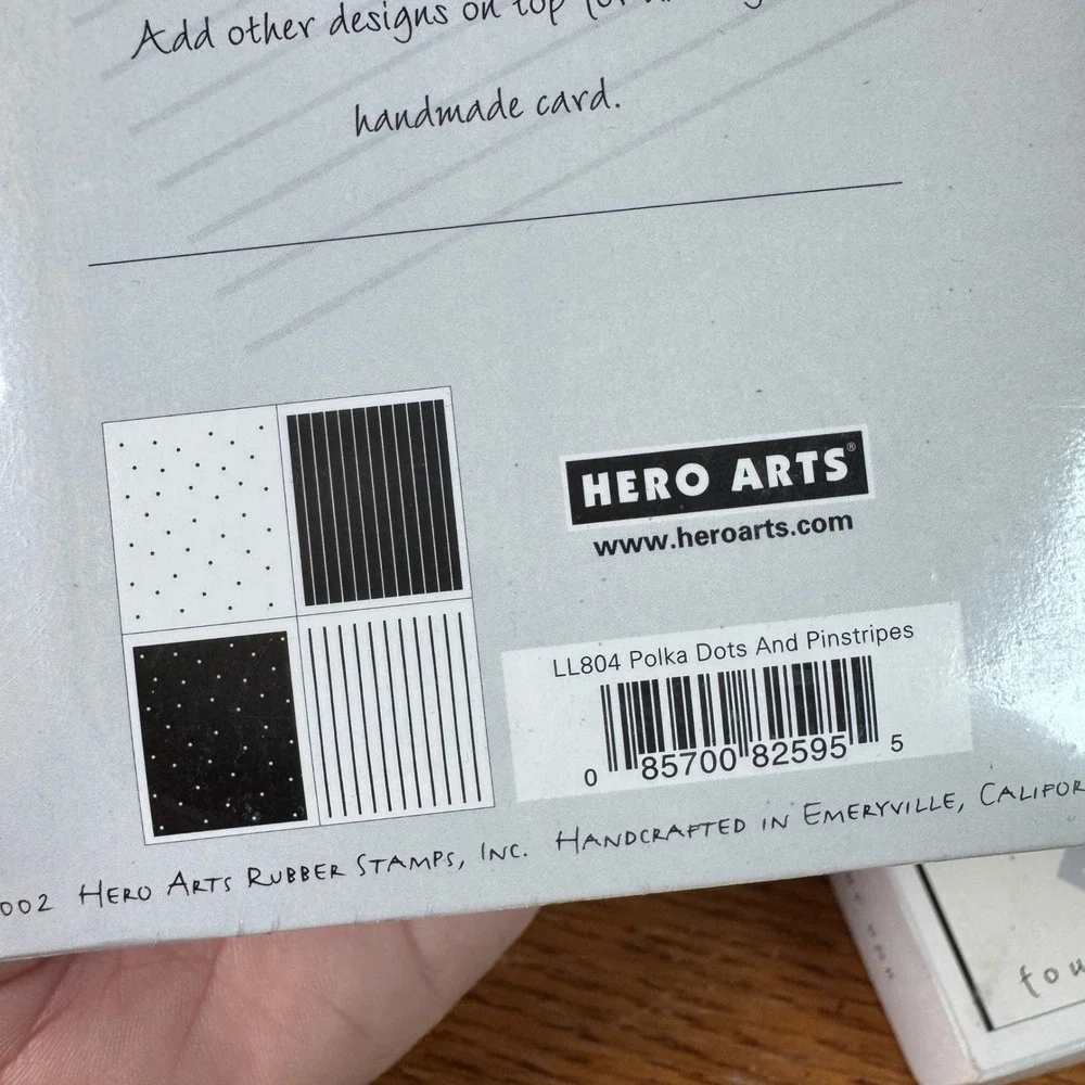 Hero Arts Shadow Stamps LL804 Polka Dots And Pinstripes Woodblock Rubber Stamps‎